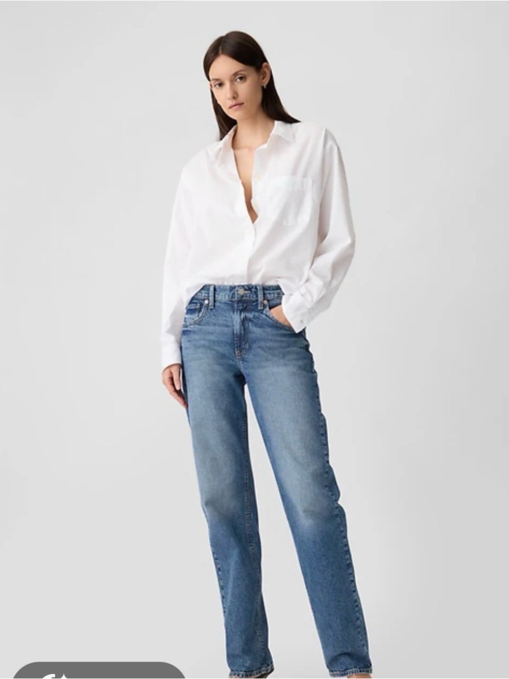 GAP 90’s loose mid rise sz 8 r Women's Straight-Leg Jeans in Light Blue Wash